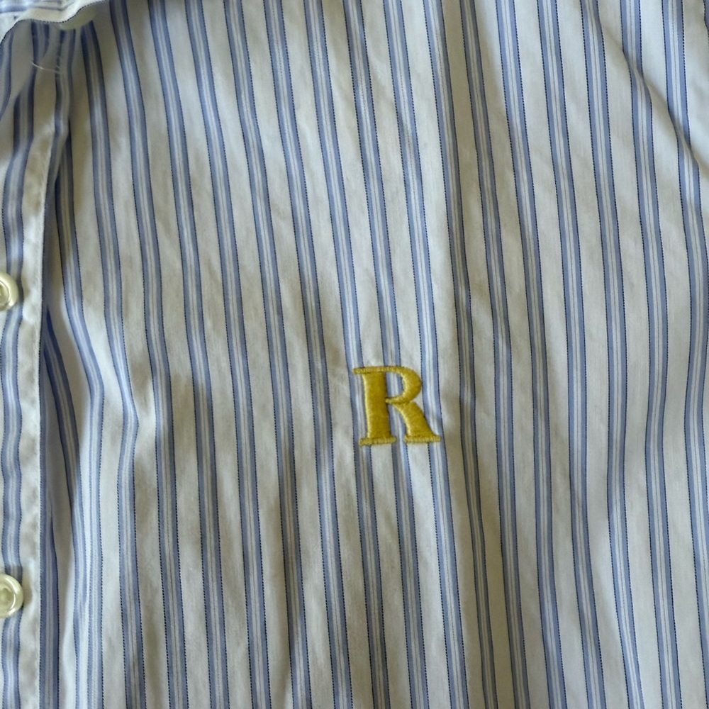 Rouje Esteve shirt Light Blue Striped Button Down Shirt 36 - Picture 10 of 13